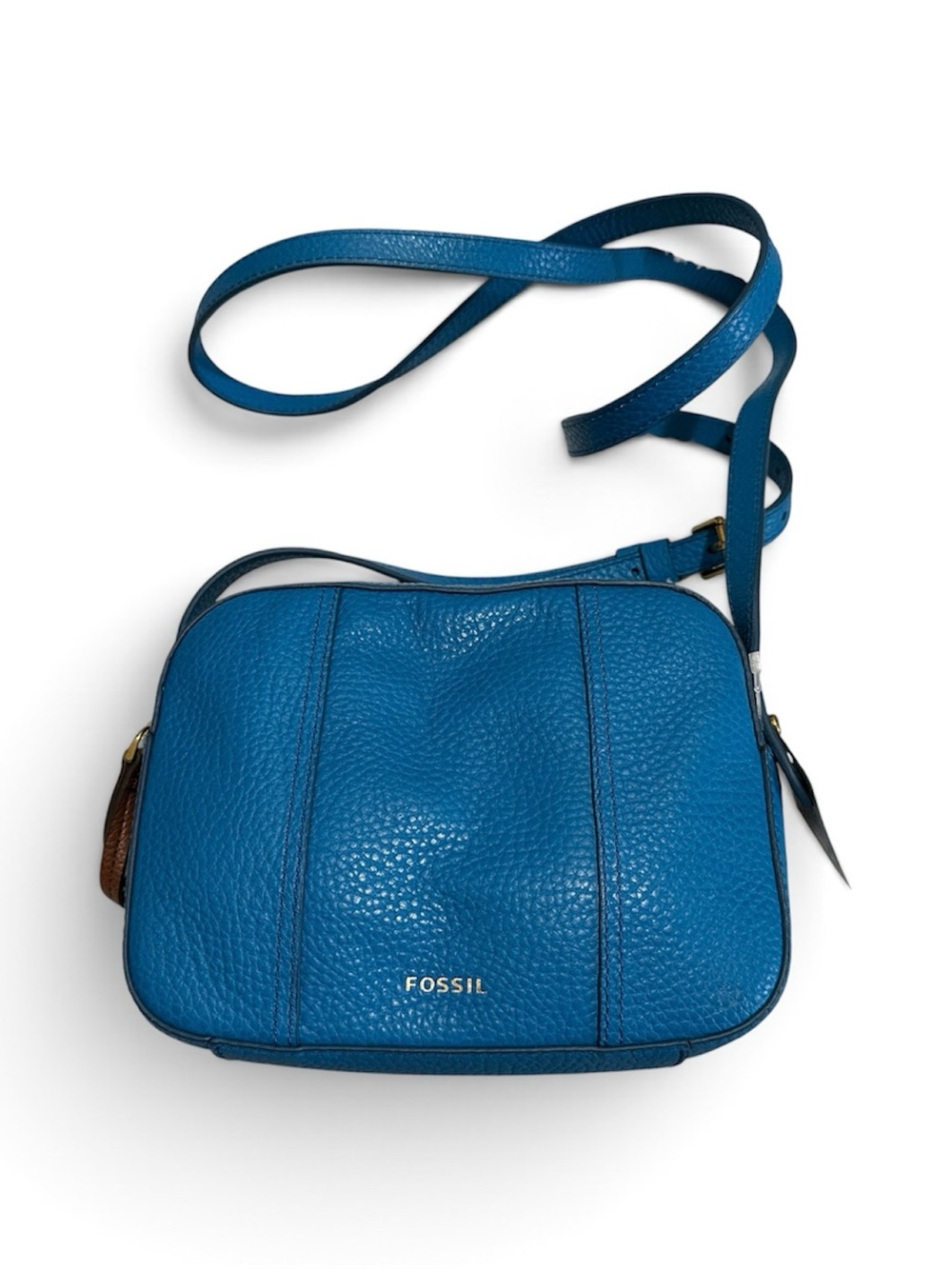 Fossil Women's Cerulean Blue Crossbody Leather Bag